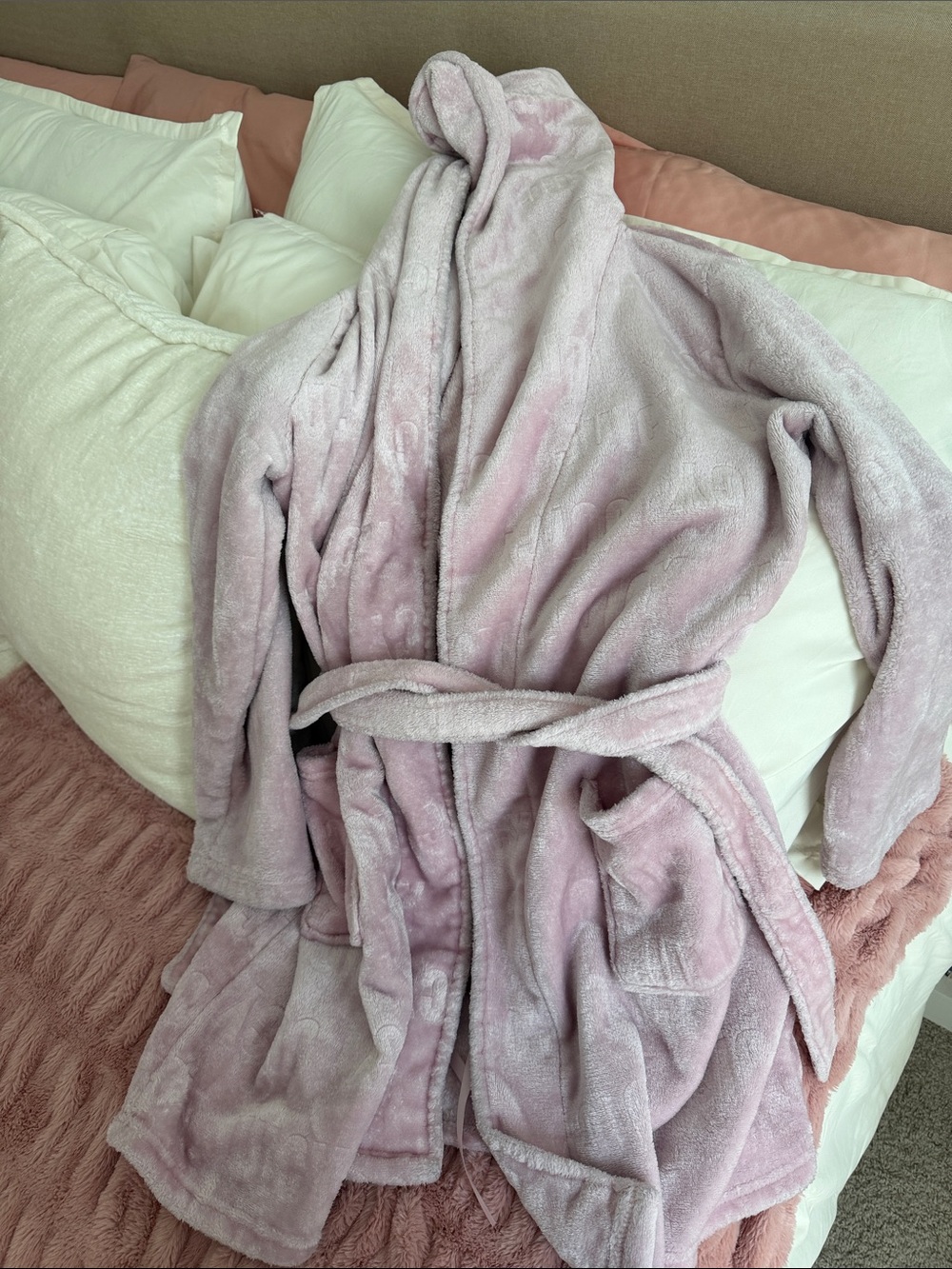 Juicy Couture Light Lavender Plush Hooded Bathrobe